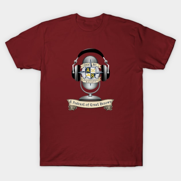 Gold Key Adventurers Society-Mic and Phones T-Shirt by GoldKeyAdventurersShop